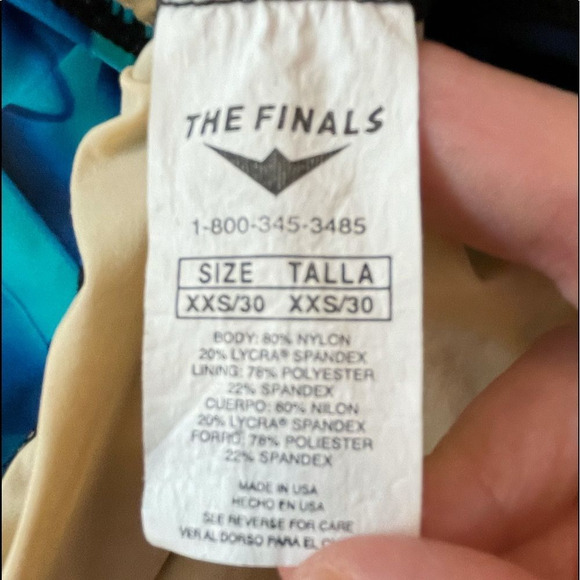 The Finals Competition One Piece Swimsuit Geometric Print XXS/30 Bright Blue - Picture 5 of 16